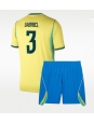 Otroške Nogometnih dresov Brazilija Gabriel Magalhaes #3 Domači SP 2026 Kratki rokavi (+ hlače)